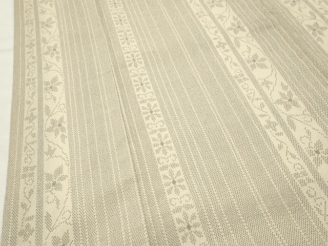 平和屋着物●本塩沢 花唐草間道 正絹 逸品 CABI1163gh