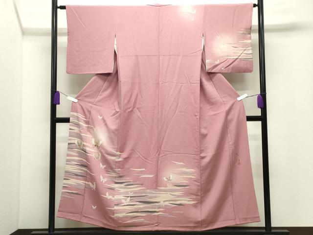 平和屋着物●伝統工芸士 京友禅染色作家 田家鬼彩 訪問着 舞蝶文 蛍暈し 金彩 正絹 逸品 CABI1173gh