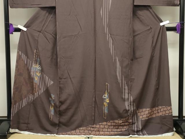 平和屋着物●訪問着 短冊草花文 金彩 仮絵羽 正絹 逸品 未使用 CABI1174gh