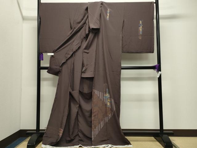 平和屋着物●訪問着 短冊草花文 金彩 仮絵羽 正絹 逸品 未使用 CABI1174gh