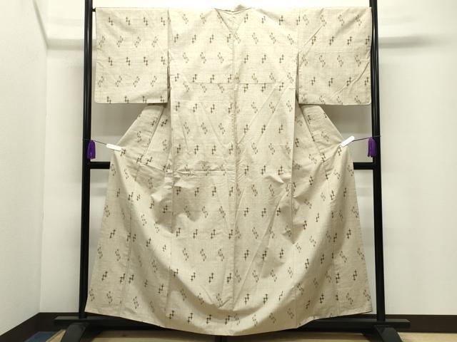 平和屋着物●上質な紬 琉球絣文様 背抜き仕立て 正絹 逸品 CABI1181gh