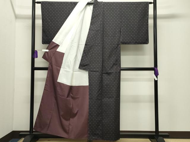 平和屋着物●上質なお召 幾何学文様 正絹 逸品 CABI1184gh