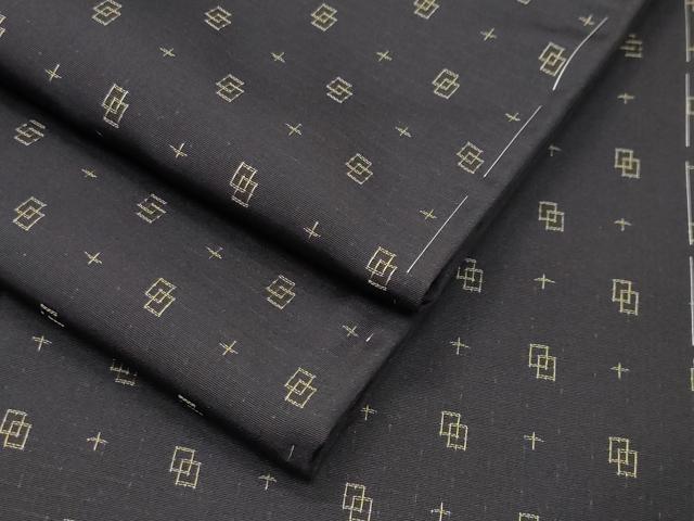 平和屋着物●上質なお召 幾何学文様 正絹 逸品 CABI1184gh