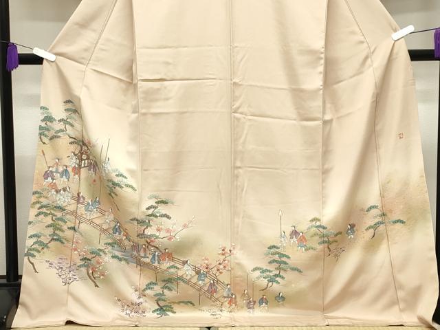 平和屋着物●豪華色留袖 作家物 人物風景文 暈し染め 金糸 ロング丈 正絹 逸品 CABI1187gh
