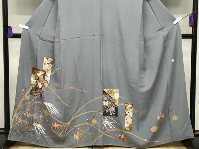 平和屋着物●豪華色留袖 作家物 色紙重ね花文 金彩 正絹 逸品 未使用 CABI1191gh