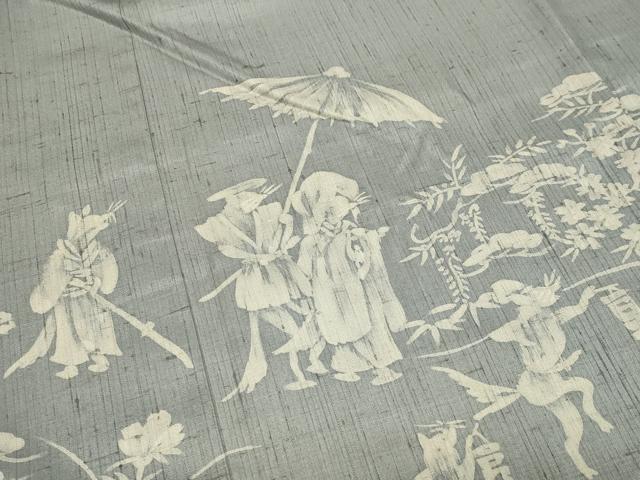 平和屋着物●訪問着 紬地 ろうけつ染 狐の嫁入り 正絹 逸品 CABI1196gh