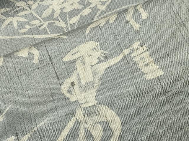 平和屋着物●訪問着 紬地 ろうけつ染 狐の嫁入り 正絹 逸品 CABI1196gh