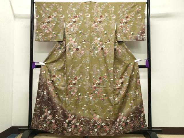 平和屋着物●訪問着 鴛鴦花文 暈し染め 金彩 正絹 逸品 CABI1200gh