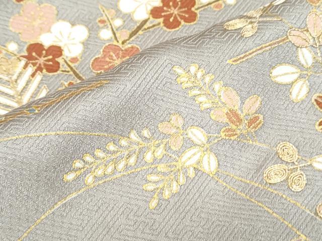 平和屋着物●豪華色留袖 駒刺繍 雲取り草花文 金彩 正絹 逸品 CABI1201th