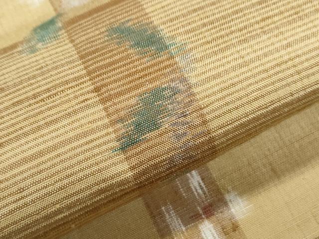 平和屋着物●上質な紬 格子花文 正絹 逸品 CABI1202th