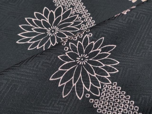 平和屋着物●長襦袢 無双仕立て 舞花文 黒地 正絹 逸品 CABI1211th