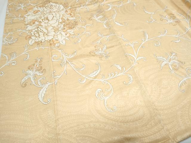 平和屋着物●訪問着 駒刺繍 花唐草文 金彩 三越扱い 正絹 逸品 未使用 CABI1215th