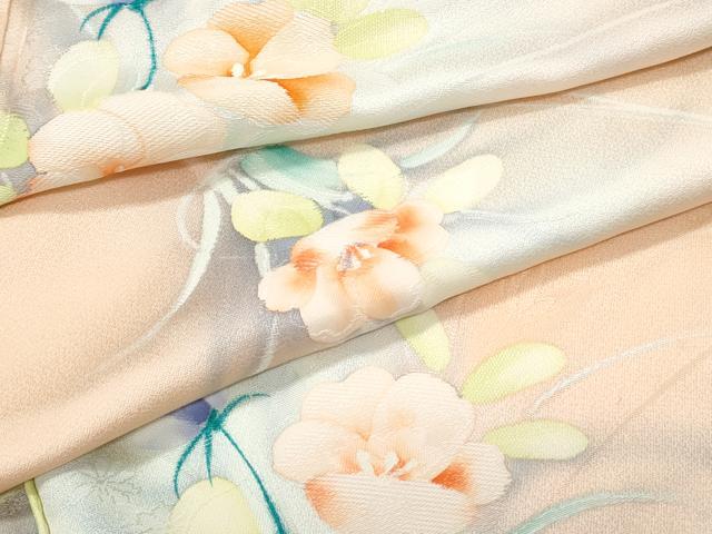 平和屋着物●上質な小紋 地紋起こし 草花文 暈し染め 正絹 逸品 CABI1227th