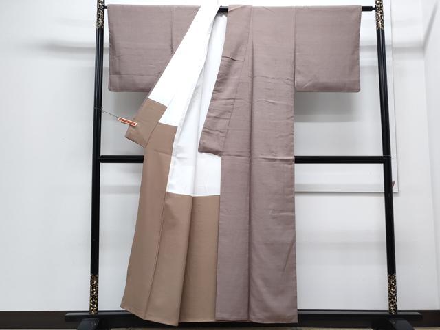平和屋着物●上質な紬 色無地 胡桃染色 正絹 逸品 CABI1228th