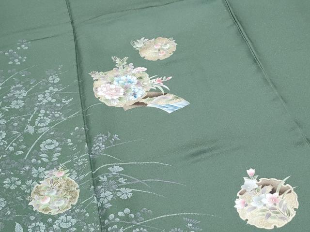 平和屋着物●訪問着 雪輪草花文 金彩 正絹 逸品 CABI1235th