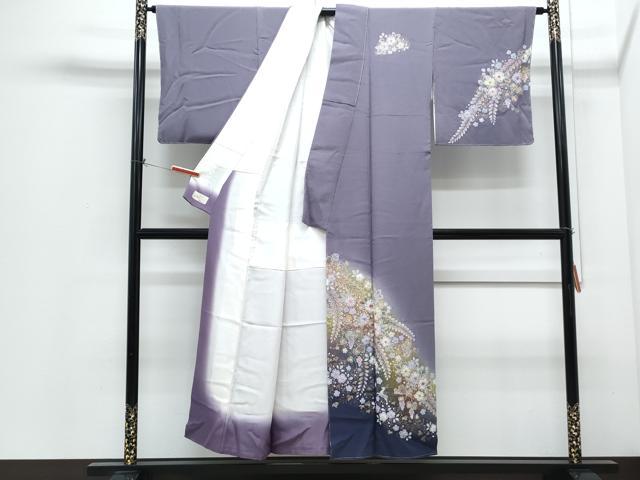 平和屋着物●越後十日町の一流染匠 桐屋・翠山工房 訪問着 辻が花 暈し染め 金彩 やまと金ラベル 正絹 逸品 未使用 CABI1243th