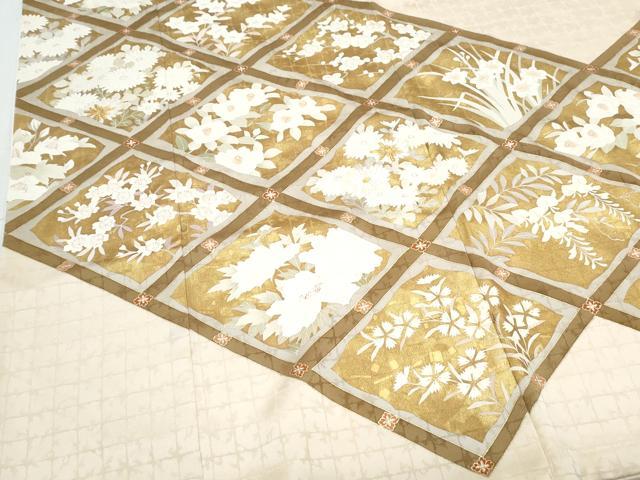 平和屋着物●銀座きしや 色留袖 天井草花文 たとう紙付き 正絹 逸品 CABI1262th