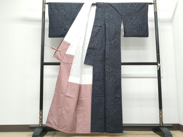 平和屋着物●結城紬 80亀甲 吉祥文 正絹 逸品 CABI1268th