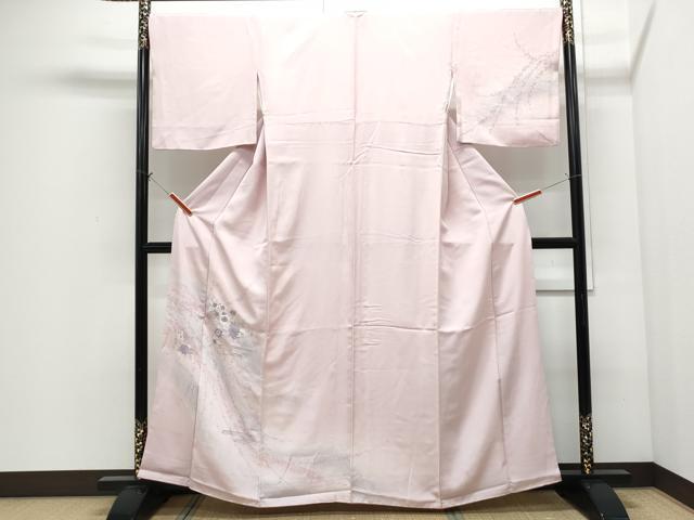 平和屋着物●訪問着 刺繍 扇面花文 暈し染め 金糸 正絹 逸品 CABI1271th