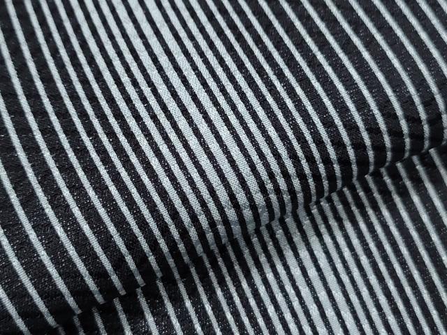 平和屋着物●長襦袢 無双仕立て 縞 黒地 正絹 逸品 未使用 CABI1272th