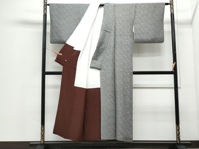 平和屋着物●江戸小紋 扇面尽くし 黒地 京王百貨店扱い 正絹 逸品 CABI1276th