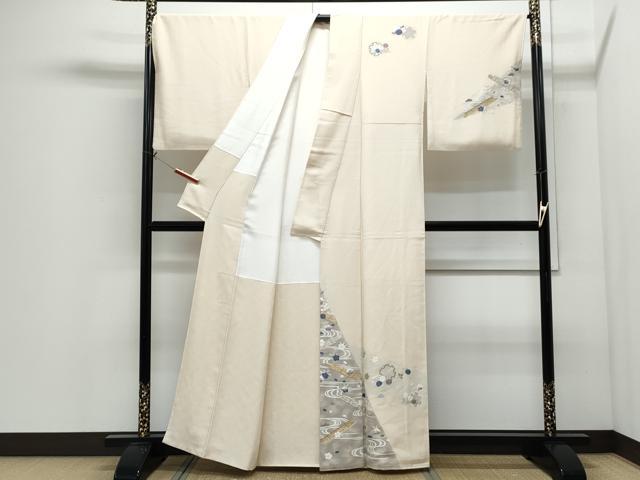 平和屋着物●訪問着 唐織 雪輪花文 金銀糸 正絹 逸品 CABI1283th