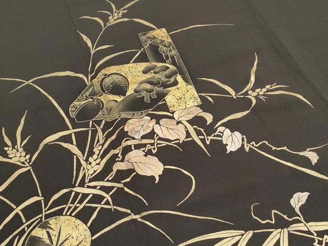 平和屋着物●訪問着 竹屋町刺繍 草花文 金彩 正絹 逸品 CABI1284th