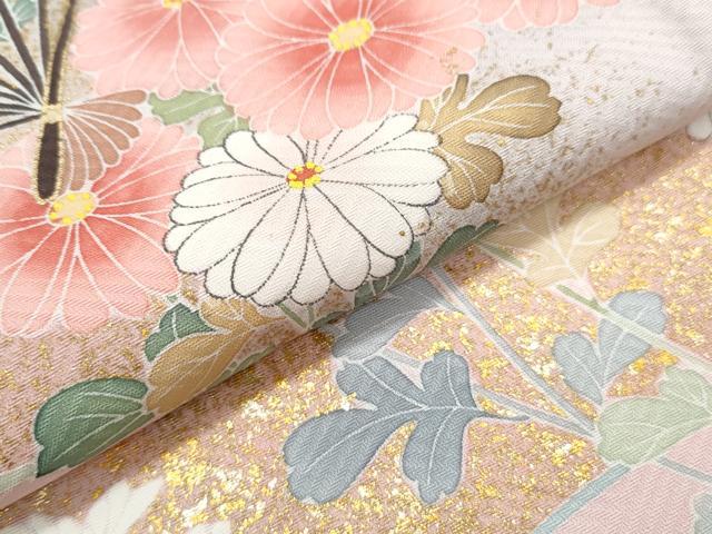 平和屋着物●訪問着 作家物 扇面花文 暈し染め 金彩 正絹 逸品 CABI1285th