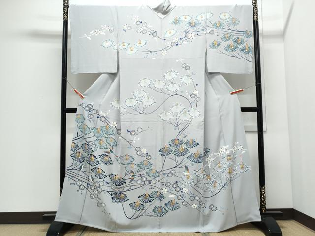 平和屋着物●京加賀友禅 松本健一 訪問着 型染め 飛鳥枝花文 正絹 逸品 CABI1293th