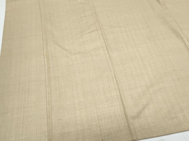 平和屋着物●本場結城紬 色無地 白橡色 奥順織物謹製 証紙付き 正絹 逸品 CABI1295th