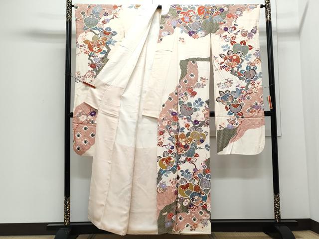 平和屋着物●豪華振袖 駒刺繍 枝花文 金彩 正絹 逸品 CABI1315th