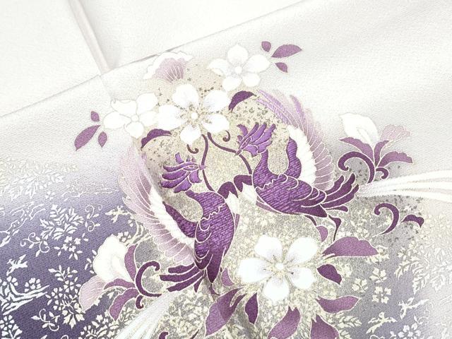 平和屋着物●訪問着 刺繍 鳳凰花文 暈し染め 金銀彩 正絹 逸品 CABI1322th