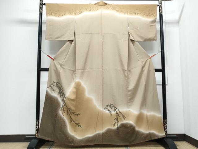 平和屋着物●訪問着 作家物 枝葉文 暈し染め 金彩 正絹 逸品 CABI1327th