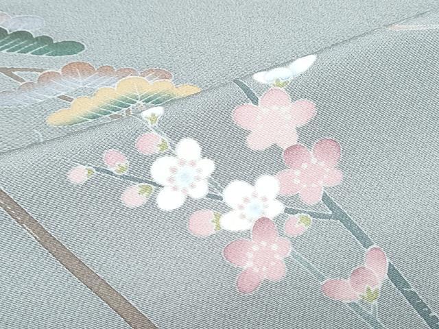 平和屋着物●訪問着 友禅 作家物 草花文 正絹 逸品 CABI1328th