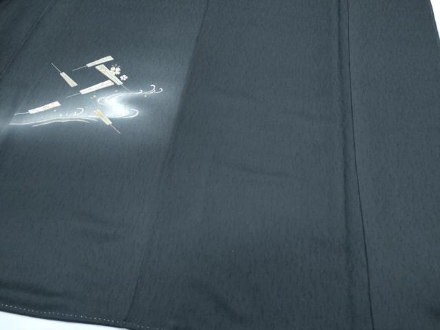 平和屋着物●訪問着 扇面流水花文 暈し染め 金銀彩 ロング丈 正絹 逸品 CABI1329th