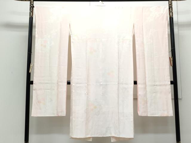 平和屋着物●振袖用 長襦袢 袷 花車地紋 暈し染め 正絹 逸品 CABI1332th