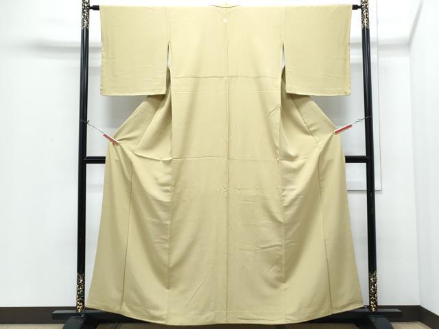 平和屋着物●上質な色無地 油色 正絹 逸品 未使用 CABI1340th