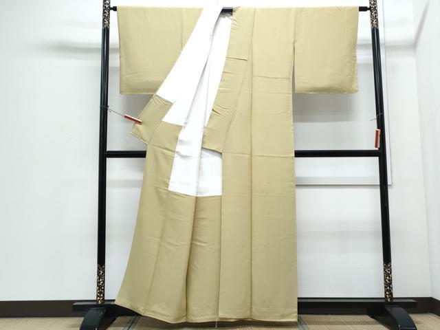 平和屋着物●上質な色無地 油色 正絹 逸品 未使用 CABI1340th