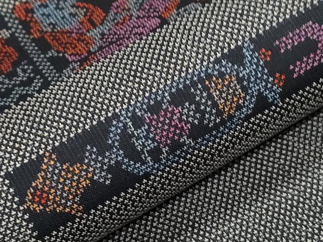 平和屋着物●本場大島紬 9マルキ 横段吉祥文 正絹 逸品 CABI1346th