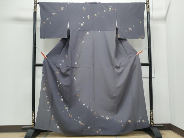 平和屋着物●訪問着 総刺繍 草花文 暈し染め 金糸 正絹 逸品 CABI1353th