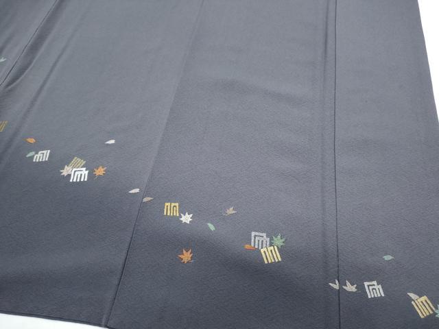 平和屋着物●訪問着 総刺繍 草花文 暈し染め 金糸 正絹 逸品 CABI1353th