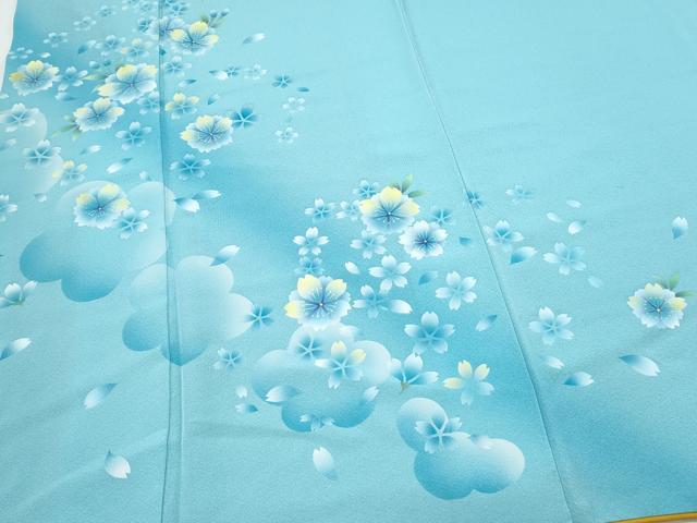 平和屋着物●豪華振袖 舞花文 暈し染め 正絹 逸品 CABI1354th