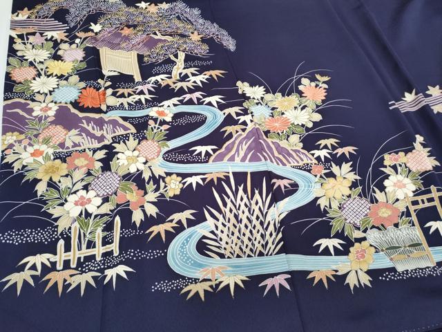 平和屋着物●豪華色留袖 駒刺繍 風景文 金彩 正絹 逸品 CABI1355th