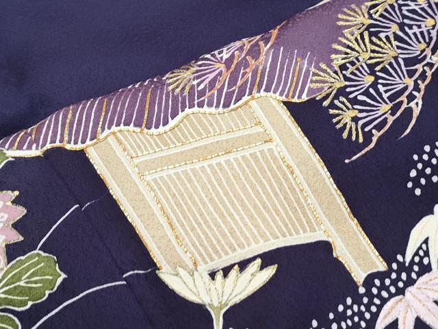 平和屋着物●豪華色留袖 駒刺繍 風景文 金彩 正絹 逸品 CABI1355th
