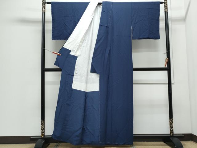 平和屋着物●上質な色無地 草木染 留紺色 証紙付き 正絹 逸品 未使用 CABI1360th