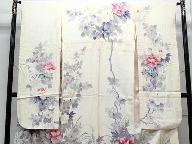 平和屋着物●豪華振袖 作家物 手描き 枝花文 正絹 逸品 CABI1370th