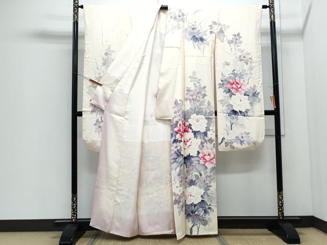 平和屋着物●豪華振袖 作家物 手描き 枝花文 正絹 逸品 CABI1370th