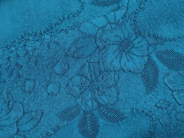 平和屋着物●豪華振袖 色無地 辻が花地紋 高麗納戸色 正絹 逸品 CABI1372th