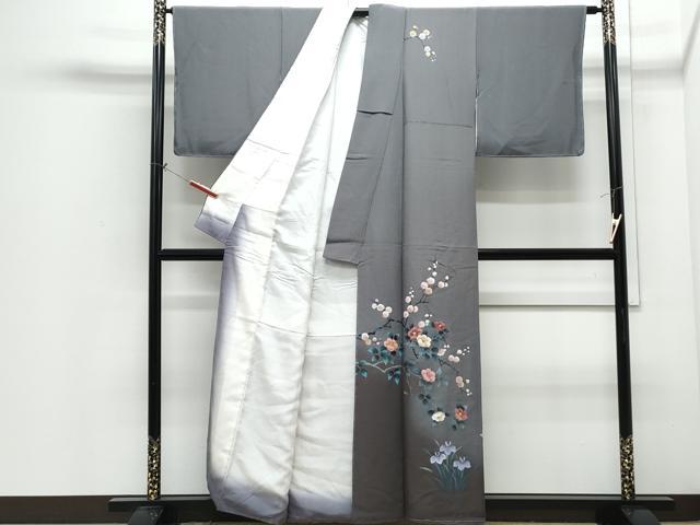 平和屋着物●訪問着 作家物 手描き 枝花文 暈し染め 正絹 逸品 CABI1379th