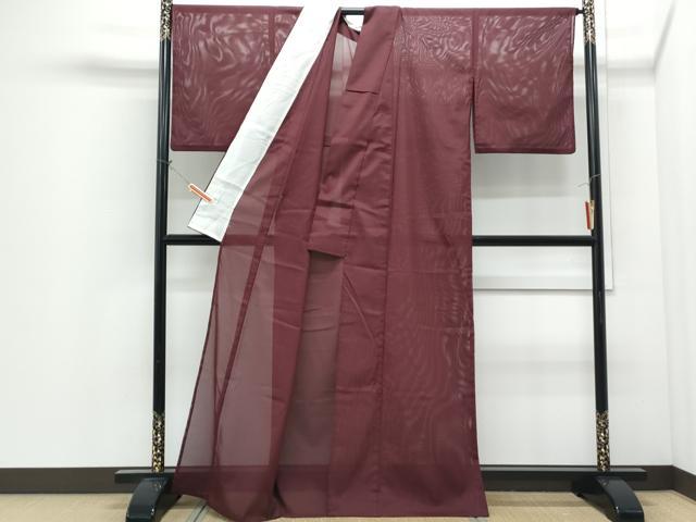平和屋着物*夏物 色無地 絽 葡萄色 洗える着物 CABI1386th